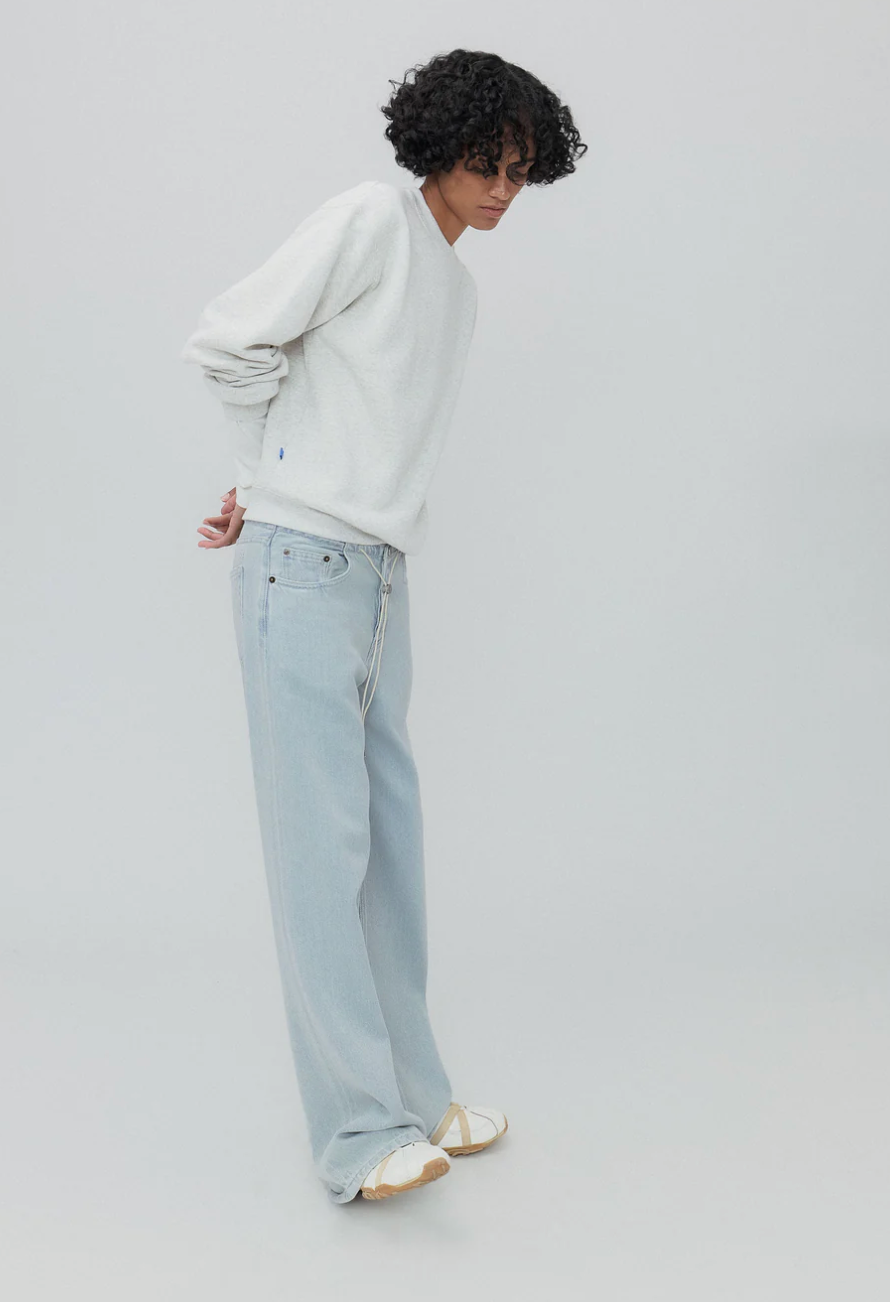 Still Here Cool Jean Vintage - vintage wash high-rise straight denim jean back view