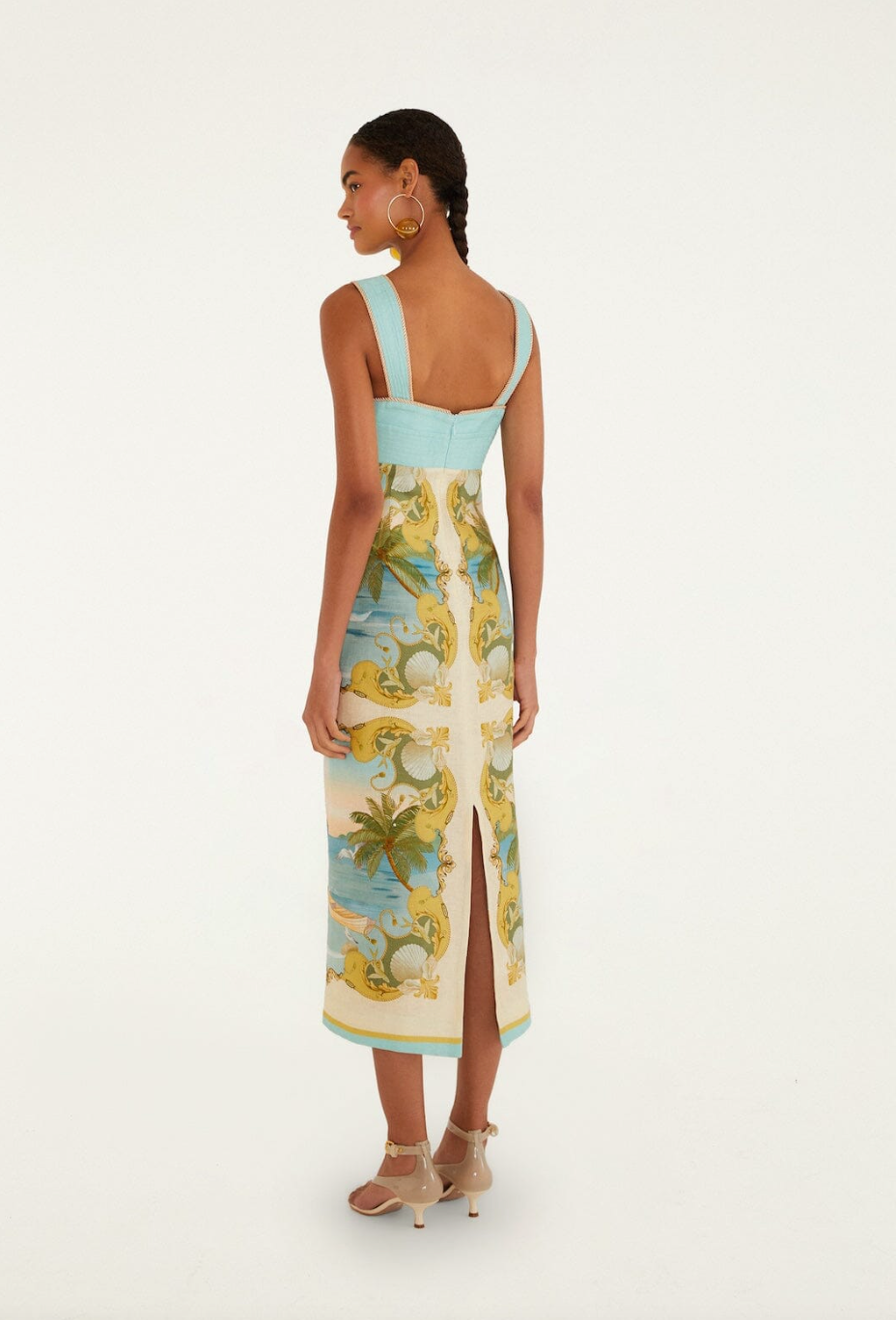 Farm Rio Sleeveless Maxi Dress - vibrant printed maxi dress back view