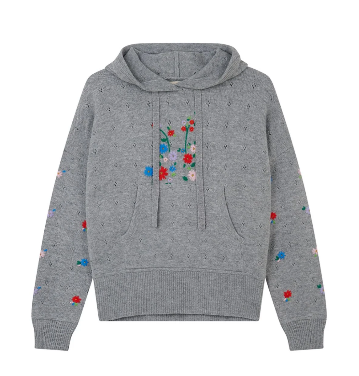 EMBROIDERED FLORAL HOODIE