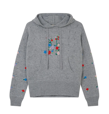 EMBROIDERED FLORAL HOODIE