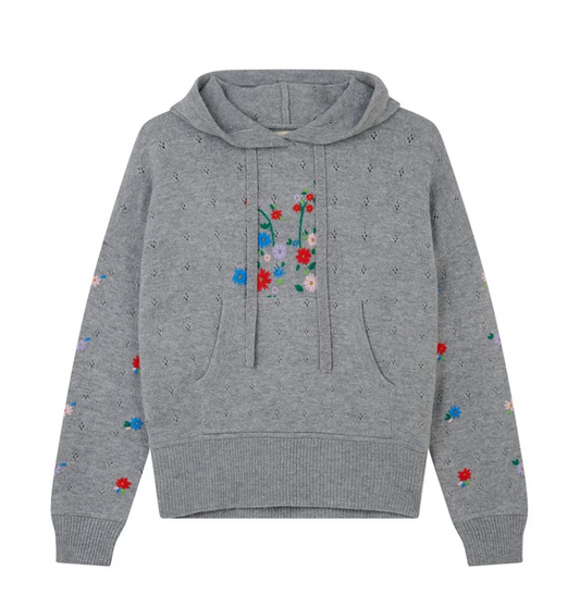 EMBROIDERED FLORAL HOODIE