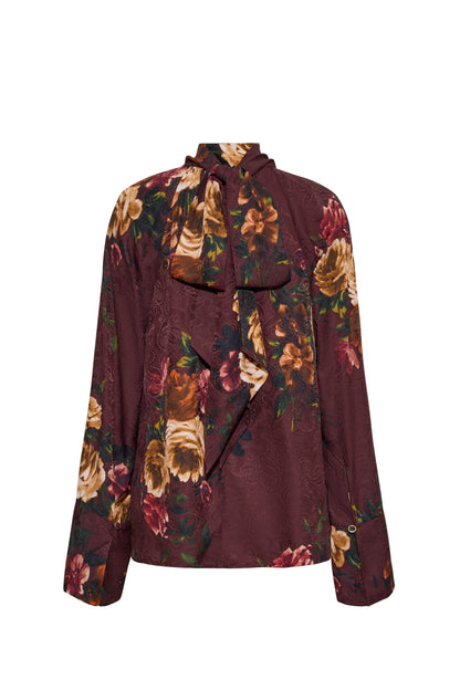 CARA CARA Sundance Blouse Ariana Flora Merlot - Tops available at Hiptique in Woodland Hills