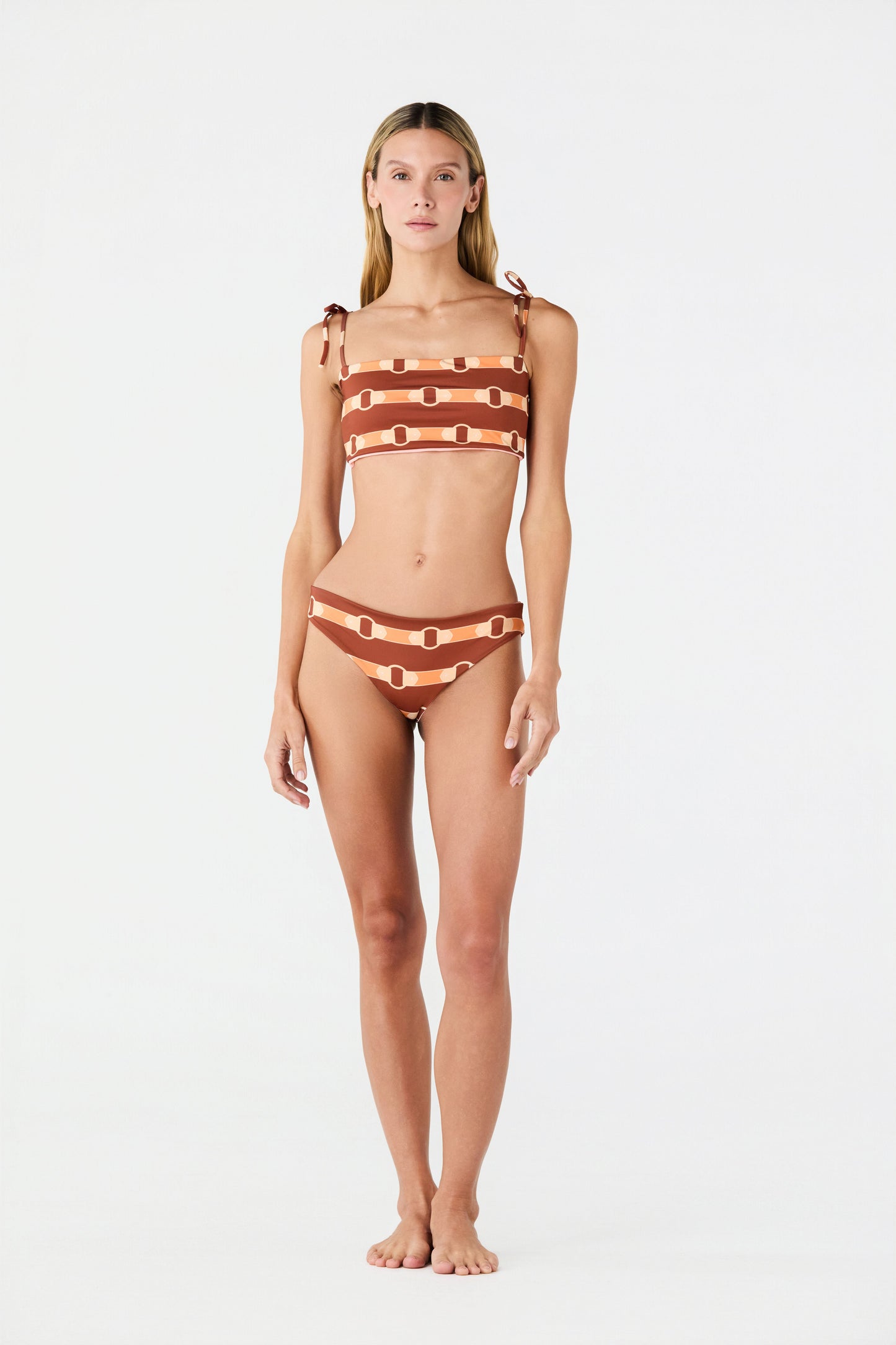 Juan de Dios Sunset Waves Bottom - women's reversible bikini bottom available at Hiptique boutique in Woodland Hills California
