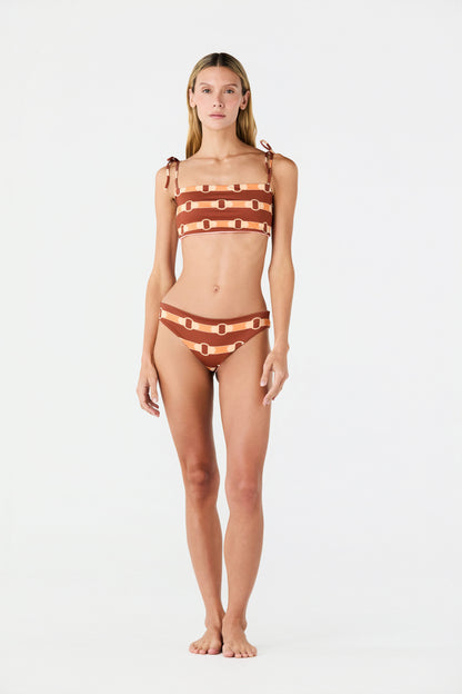 Juan de Dios Sunset Waves Bottom - women's reversible bikini bottom available at Hiptique boutique in Woodland Hills California