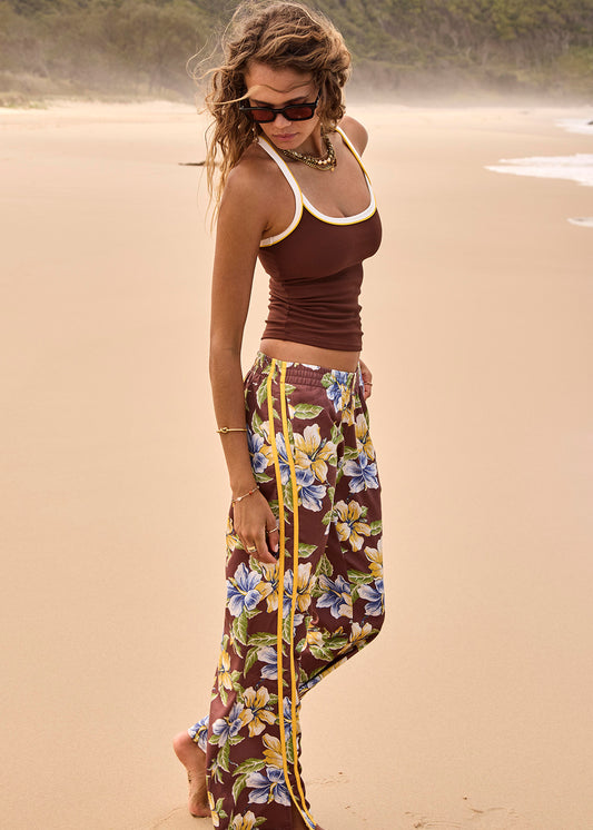 The Upside Isla Juliet Pant Botanical - back view - lyocell cotton blend floral wide-leg pant at Hiptique Woodland Hills