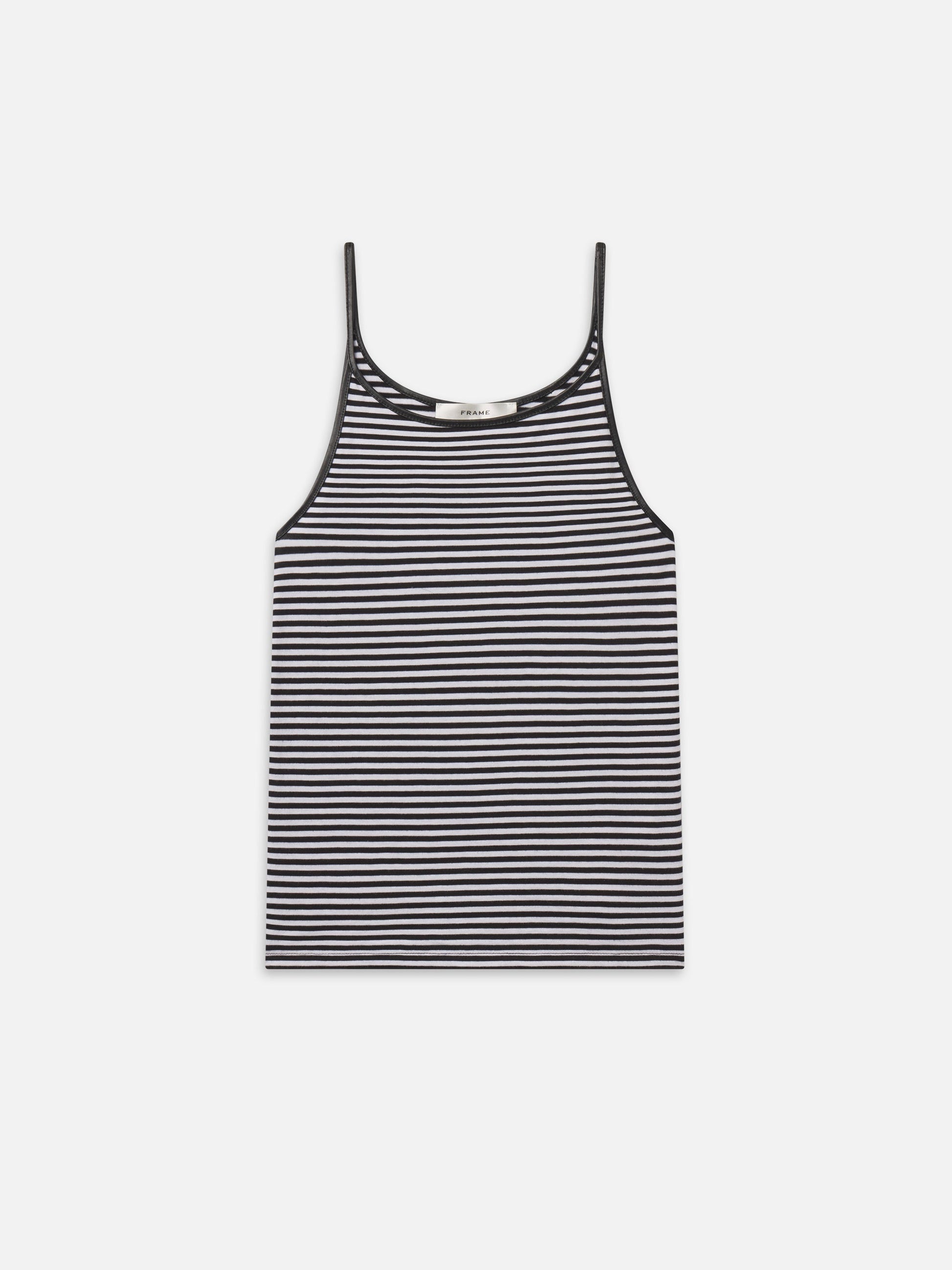 FRAME The Trim Tank Cream Stripe - Tops available at Hiptique in Woodland Hills