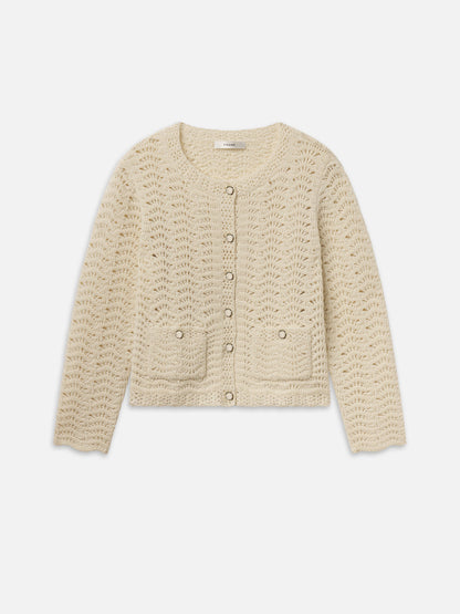 FRAME The Chevron Knit Cardi Biscuit - Tops available now