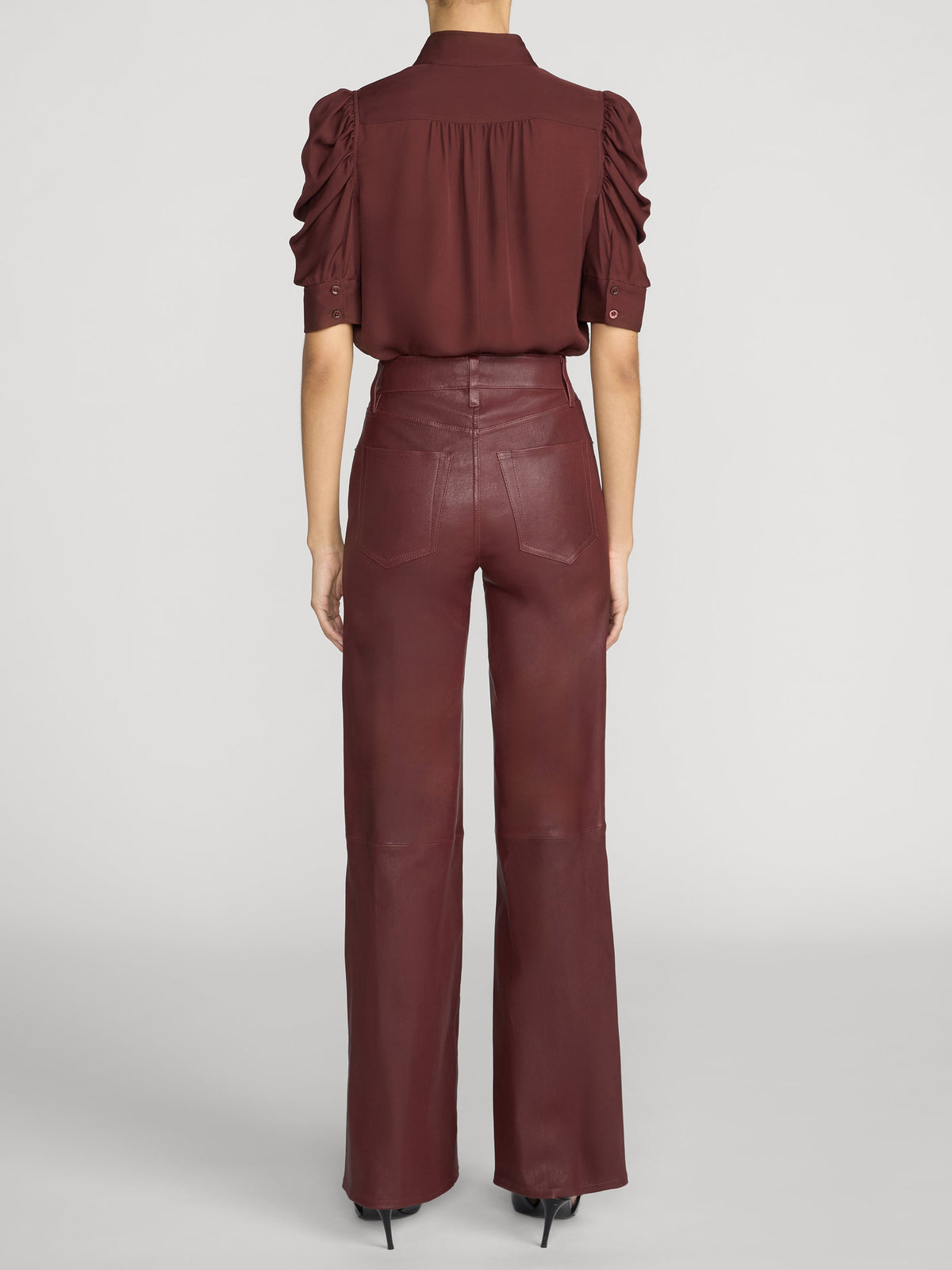 FRAME The Gillian Top Currant - Tops available at Hiptique in Woodland Hills