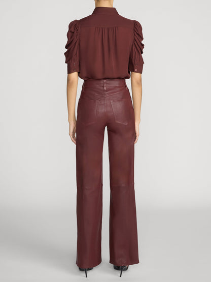 FRAME The Gillian Top Currant - Tops available at Hiptique in Woodland Hills