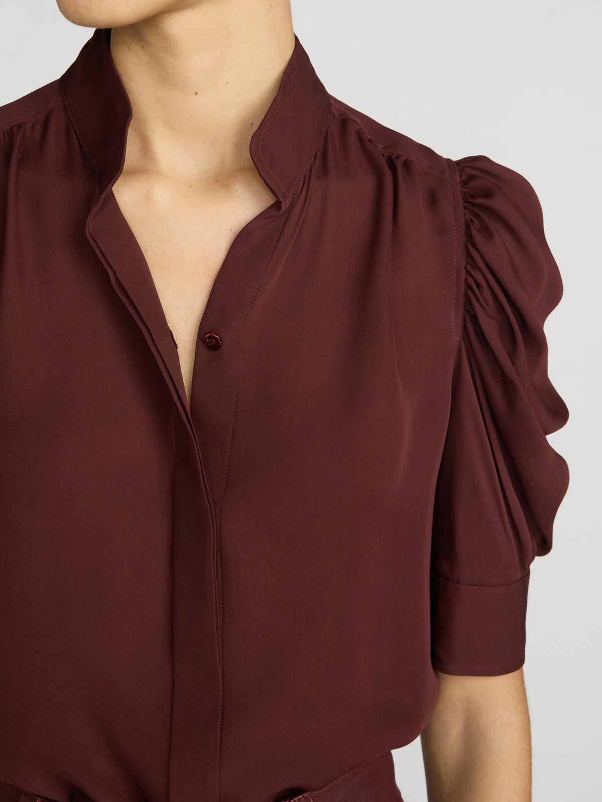 FRAME The Gillian Top Currant - Tops available at Hiptique in Woodland Hills