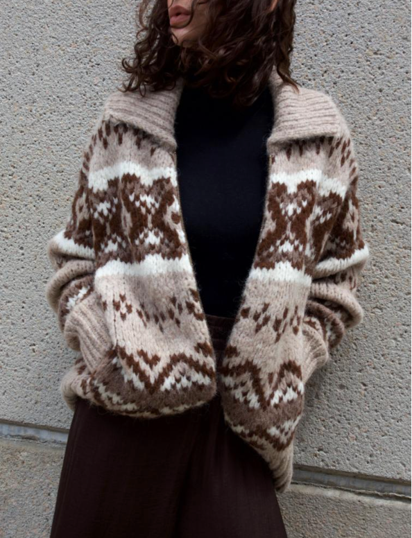 ALPACA BLEND FAIR ISLE BOMBER
