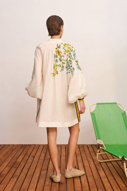 ALEMAIS Phyllis Mini Dress Cream - mini dress available at Hiptique boutique in Woodland Hills California