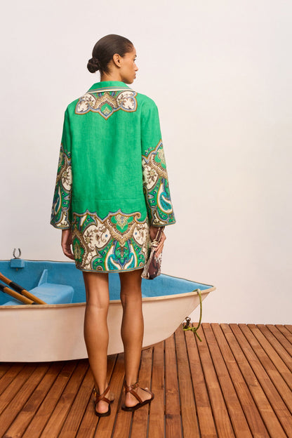 ALEMAIS Porter Mini Dress Jade - mini dress available at Hiptique boutique in Woodland Hills California