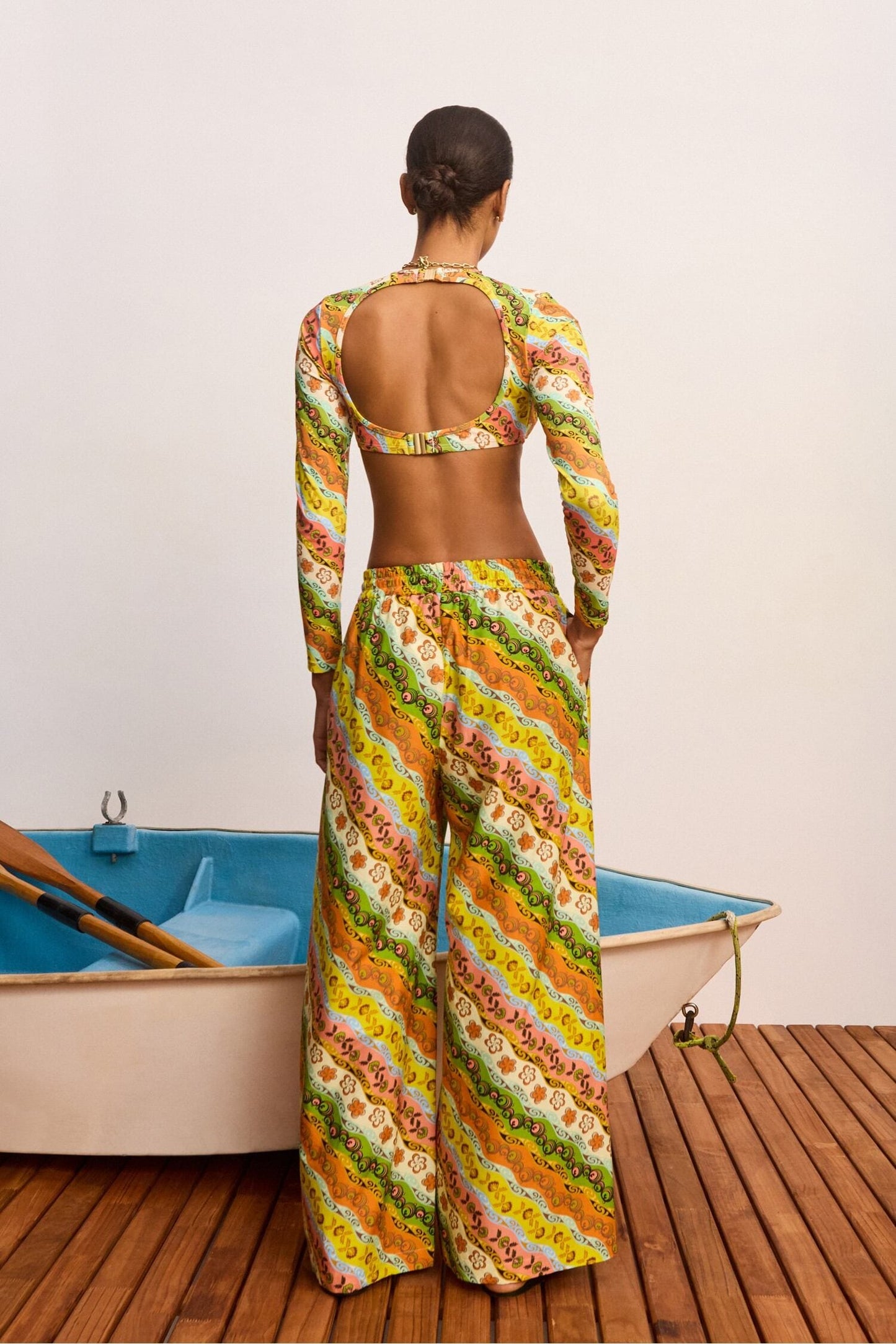 Alemais Janine Pant Multi - back view available at Hiptique boutique in Woodland Hills California