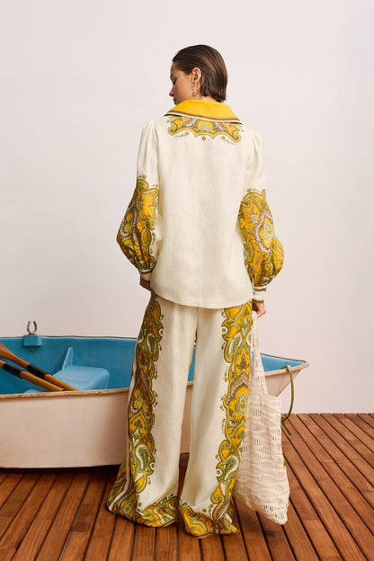 ALEMAIS Porter Top Cream - blouse available at Hiptique boutique in Woodland Hills California