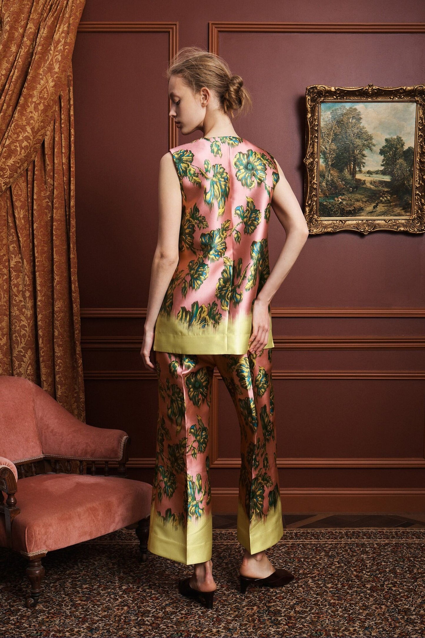 Alemais Faye Pant Multi Pink - back view available at Hiptique boutique in Woodland Hills California