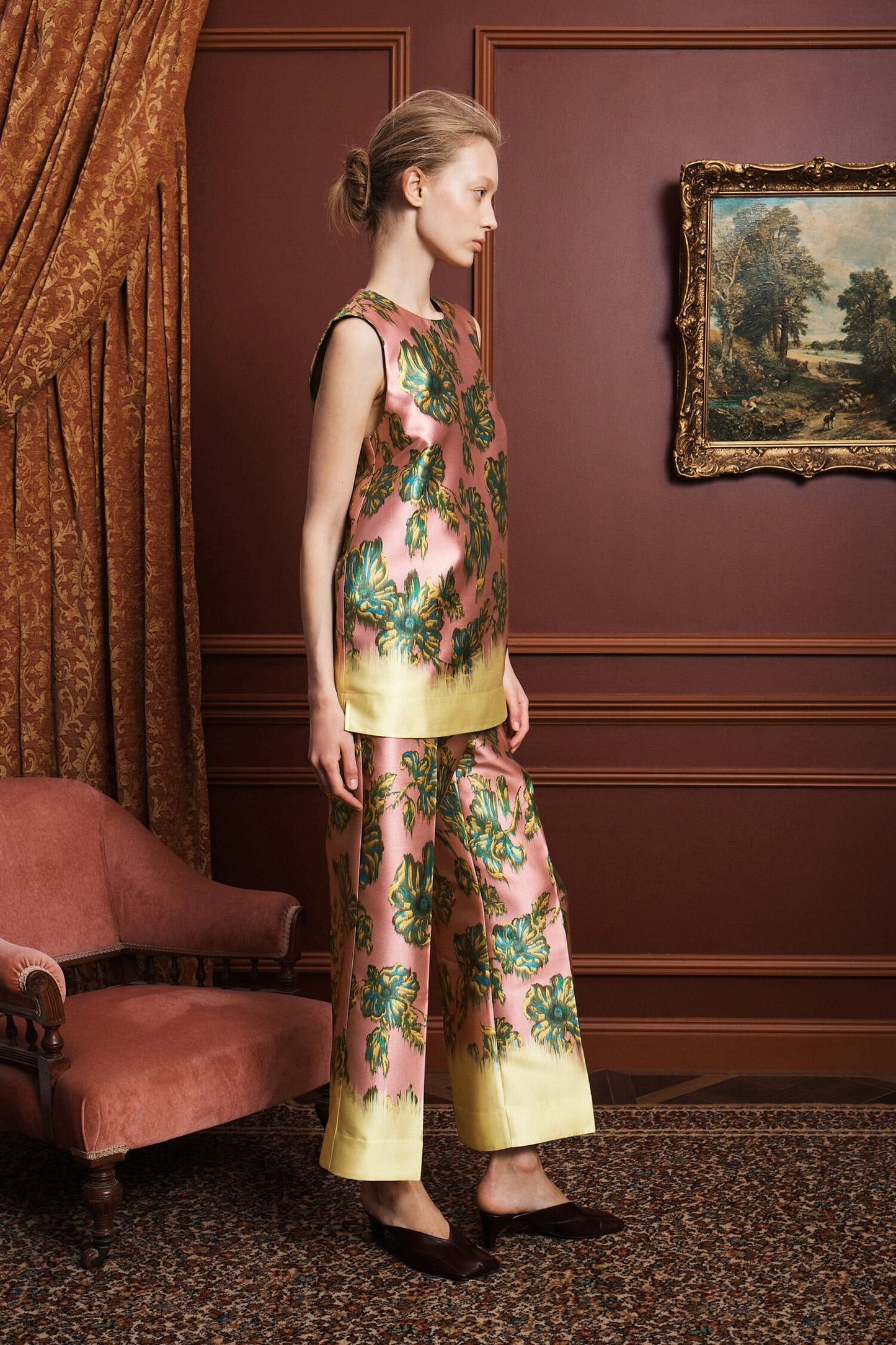 Alemais Faye Pant Multi Pink - side view available at Hiptique boutique in Woodland Hills California