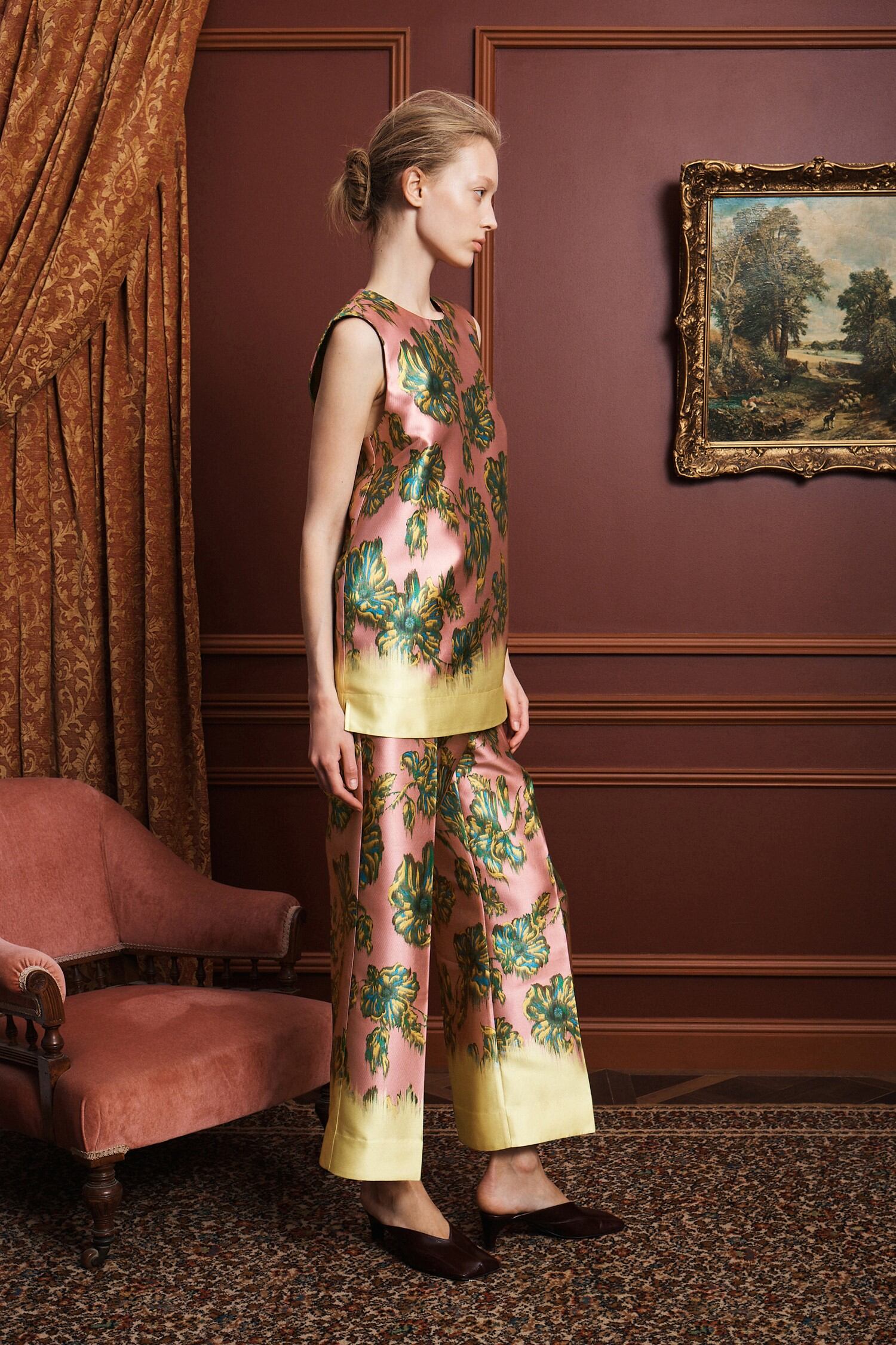 Alemais Faye Pant Multi Pink - side view available at Hiptique boutique in Woodland Hills California