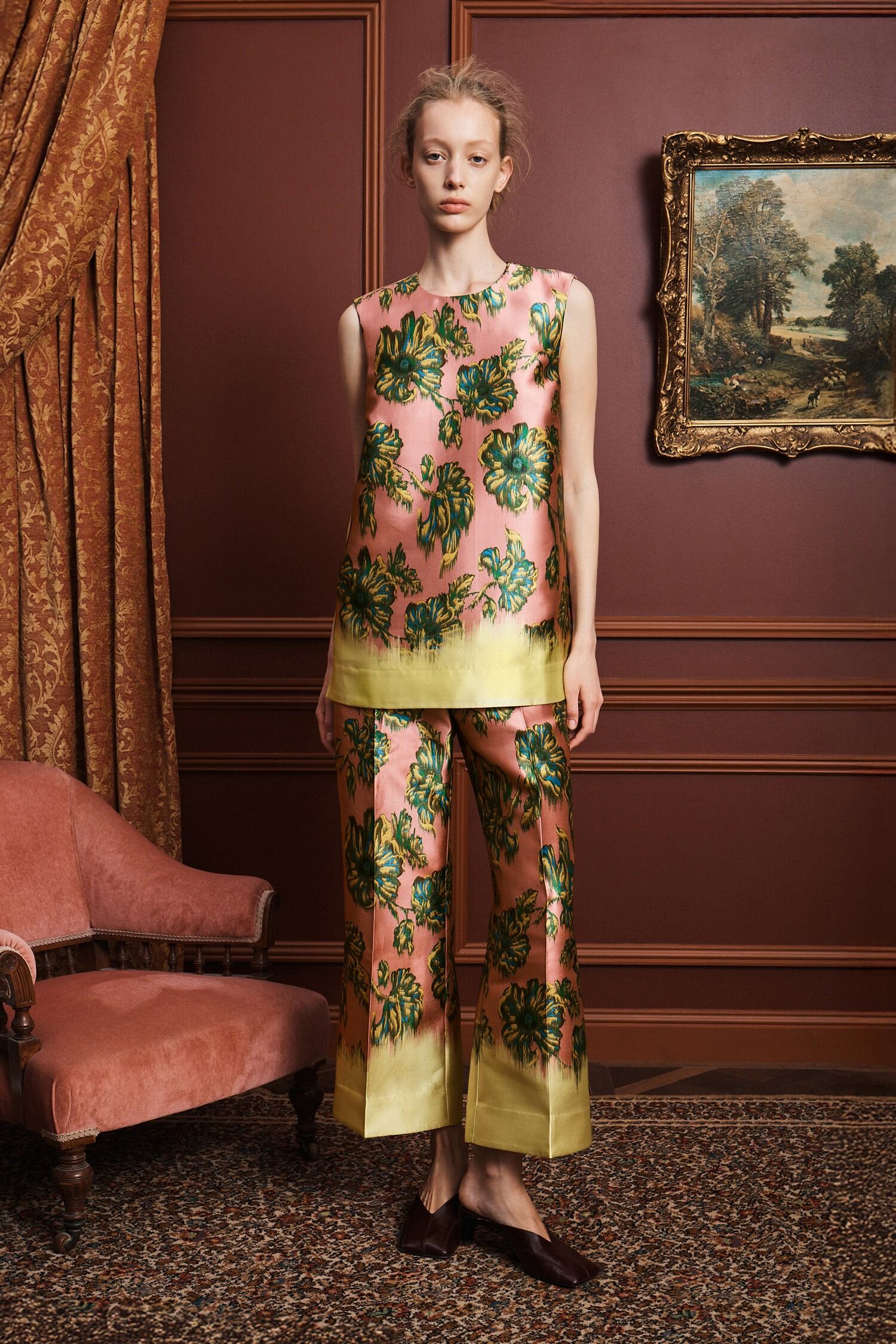 Alemais Faye Pant Multi Pink - front view available at Hiptique boutique in Woodland Hills California
