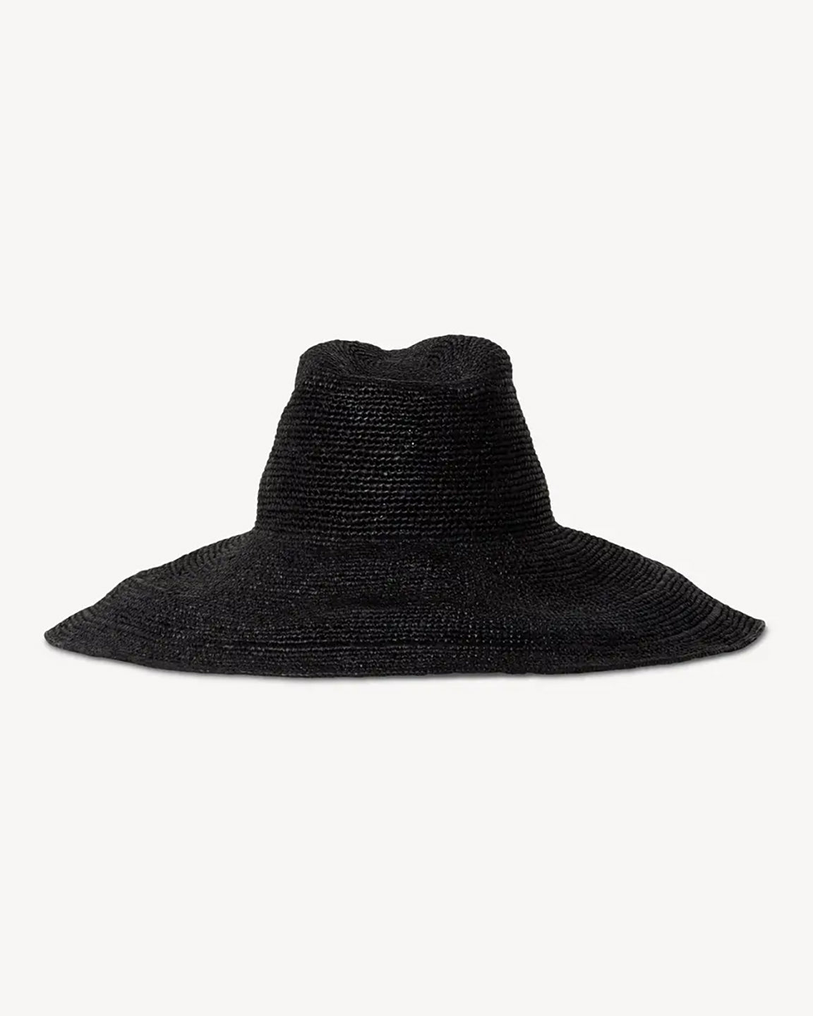 Janessa Leone Waverly Hat Black - women's packable wide-brim raffia straw hat available at Hiptique boutique in Woodland Hills California