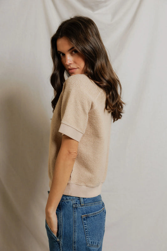 Perfect White Tee Kennedy Short Sleeve Driftwood - sweatshirt available at Hiptique boutique in Woodland Hills California