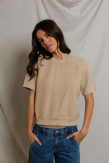 Perfect White Tee Kennedy Short Sleeve Driftwood - sweatshirt available at Hiptique boutique in Woodland Hills California