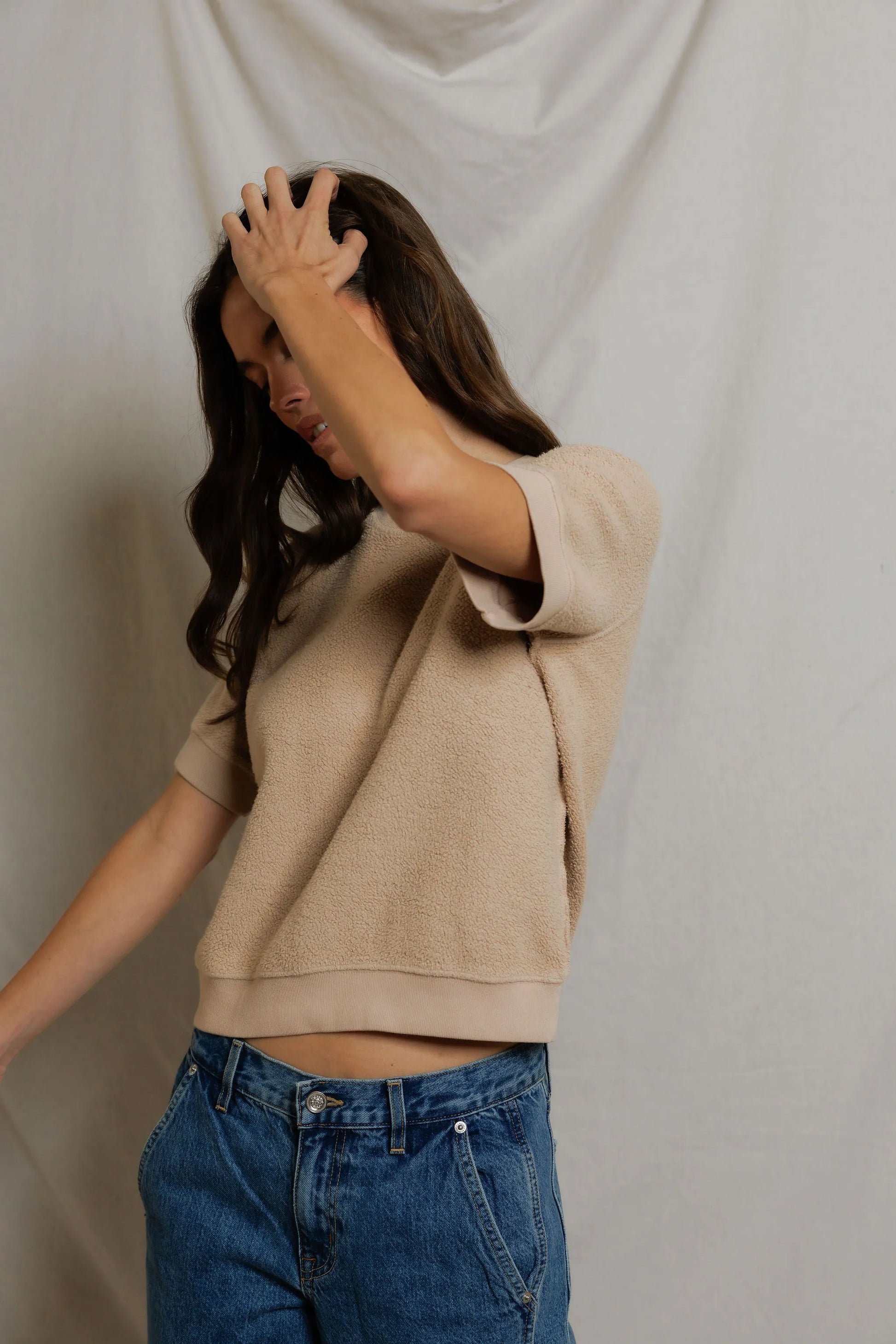 Perfect White Tee Kennedy Short Sleeve Driftwood - sweatshirt available at Hiptique boutique in Woodland Hills California