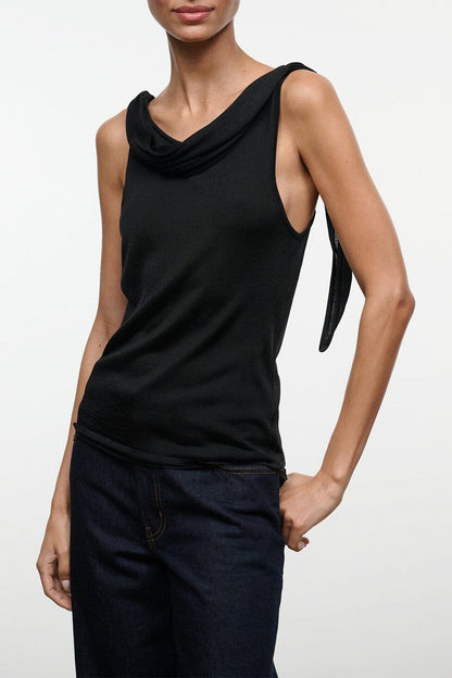 STAUD Liana Top Black - Tops available at Hiptique in Woodland Hills