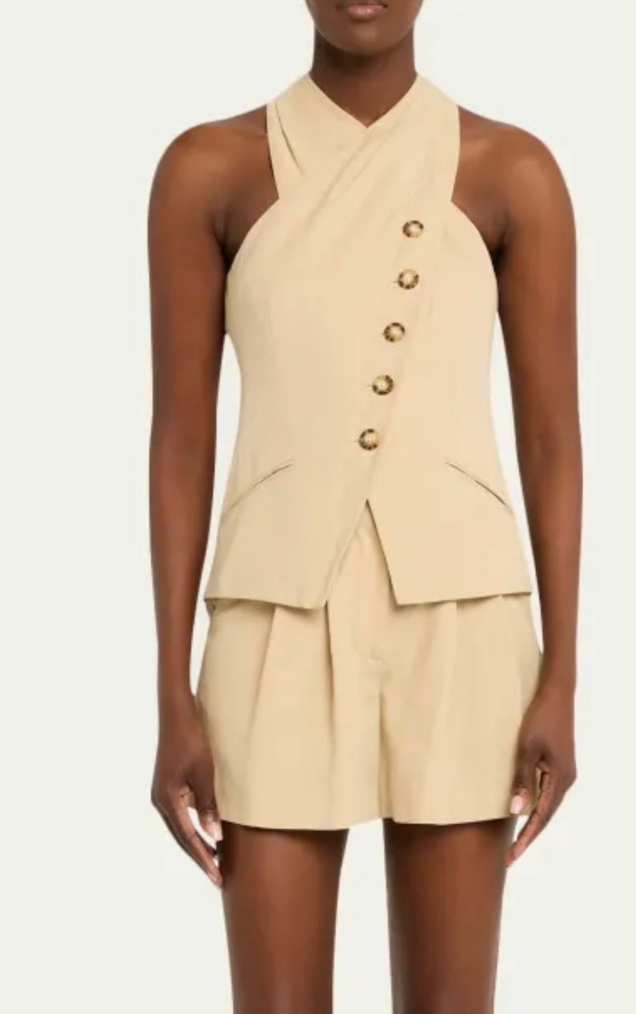 Veronica Beard Pacey Top - tailored button-front top front view