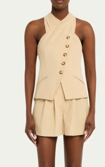 Veronica Beard Pacey Top - tailored button-front top front view
