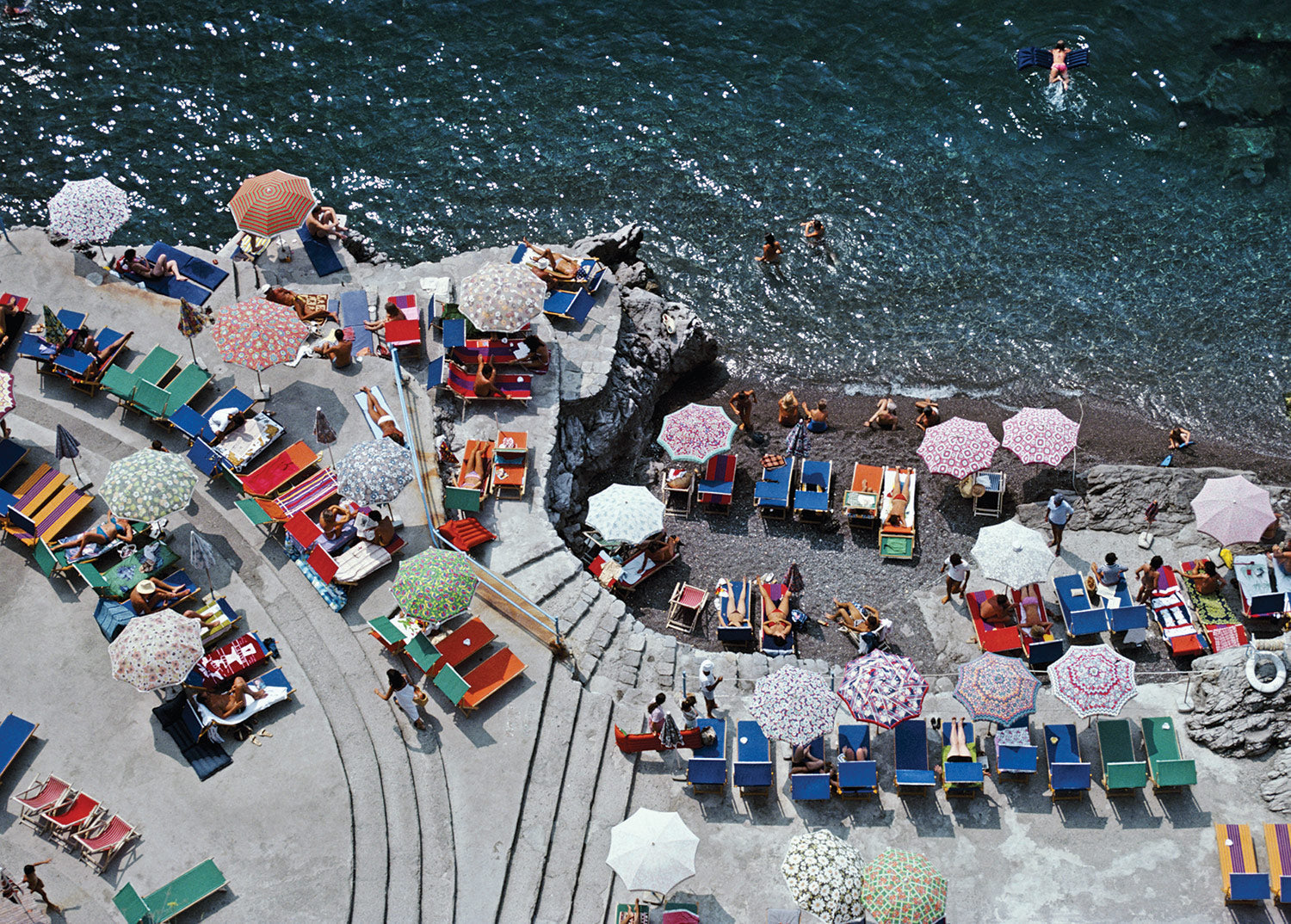 Piece Work Puzzles Positano Beach Slim Aarons puzzle art - 1000 piece jigsaw available at Hiptique Woodland Hills California