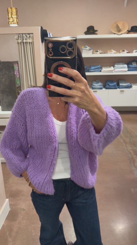 FLEECY ALPACA BOMBER CARDIGAN
