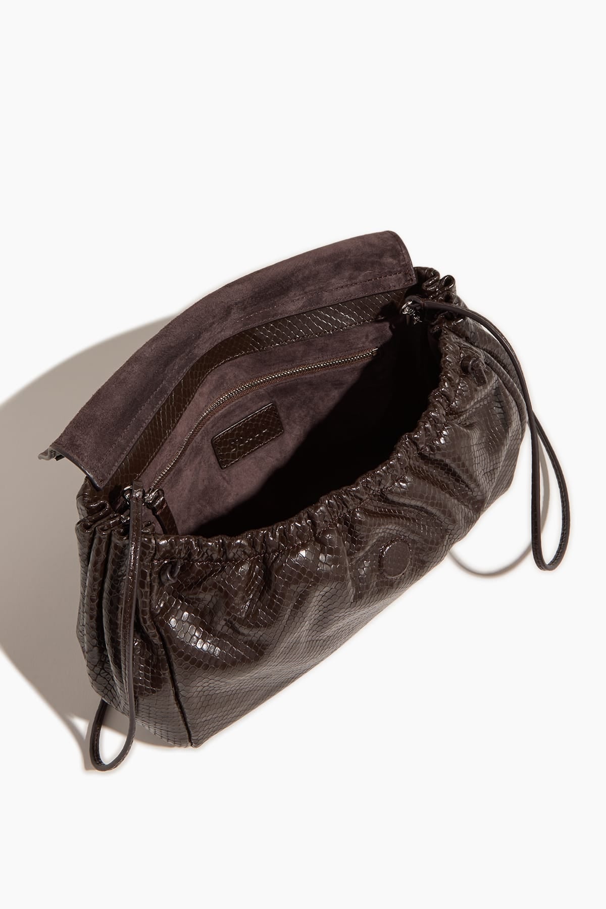 STAUD Cy Convertible Bag Espresso Snake - handbag available at Hiptique boutique in Woodland Hills California