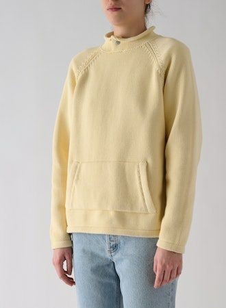 STILL HERE Snap Collar Sweater Butter - Sweaters available at Hiptique in Woodland Hills