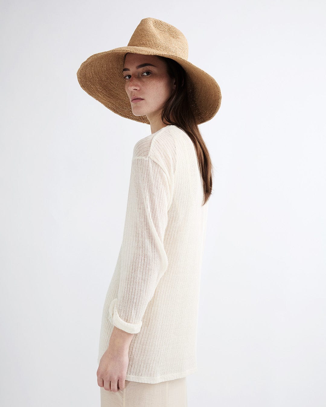 Janessa Leone Waverly Hat Sand - women's packable wide-brim raffia straw hat available at Hiptique boutique in Woodland Hills California