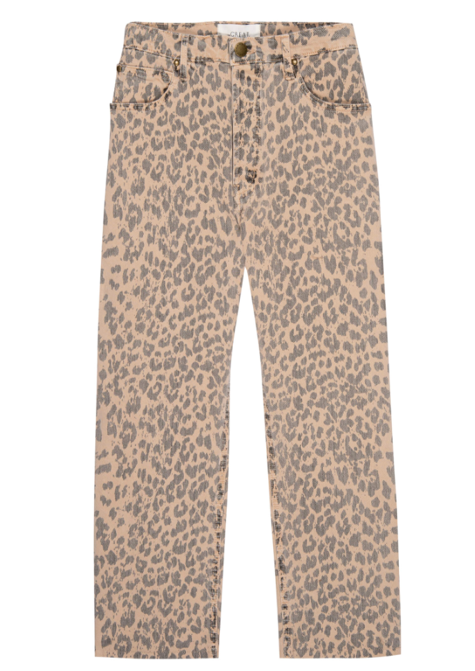 This slouchy denim features a vintage leopard print and a cropped leg.   98% cotton, 2% Elastane  fits true to size.