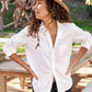 Eileen Relaxed Button-Up Shirt in  white