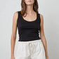 The Tenley draw string shorts in white have front and rear pockets with a cuffed and tacked hemline. 